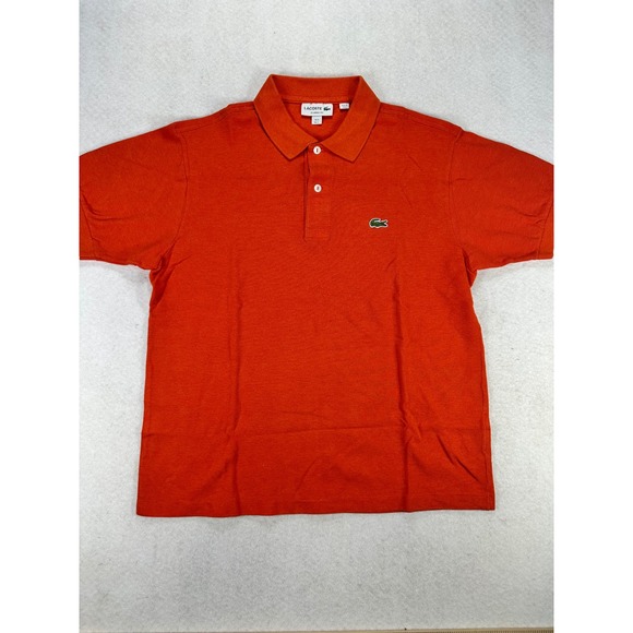 Lacoste Other - Lacoste Classic Fit Polo Shirt Mens Large Orange Cotton Pique Short Sleeve Logo